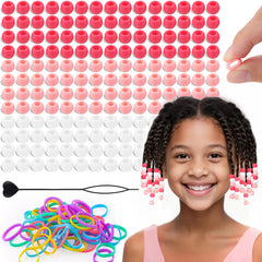 TINKRSTUFF pink silicone hair beads close-up for quick braiding