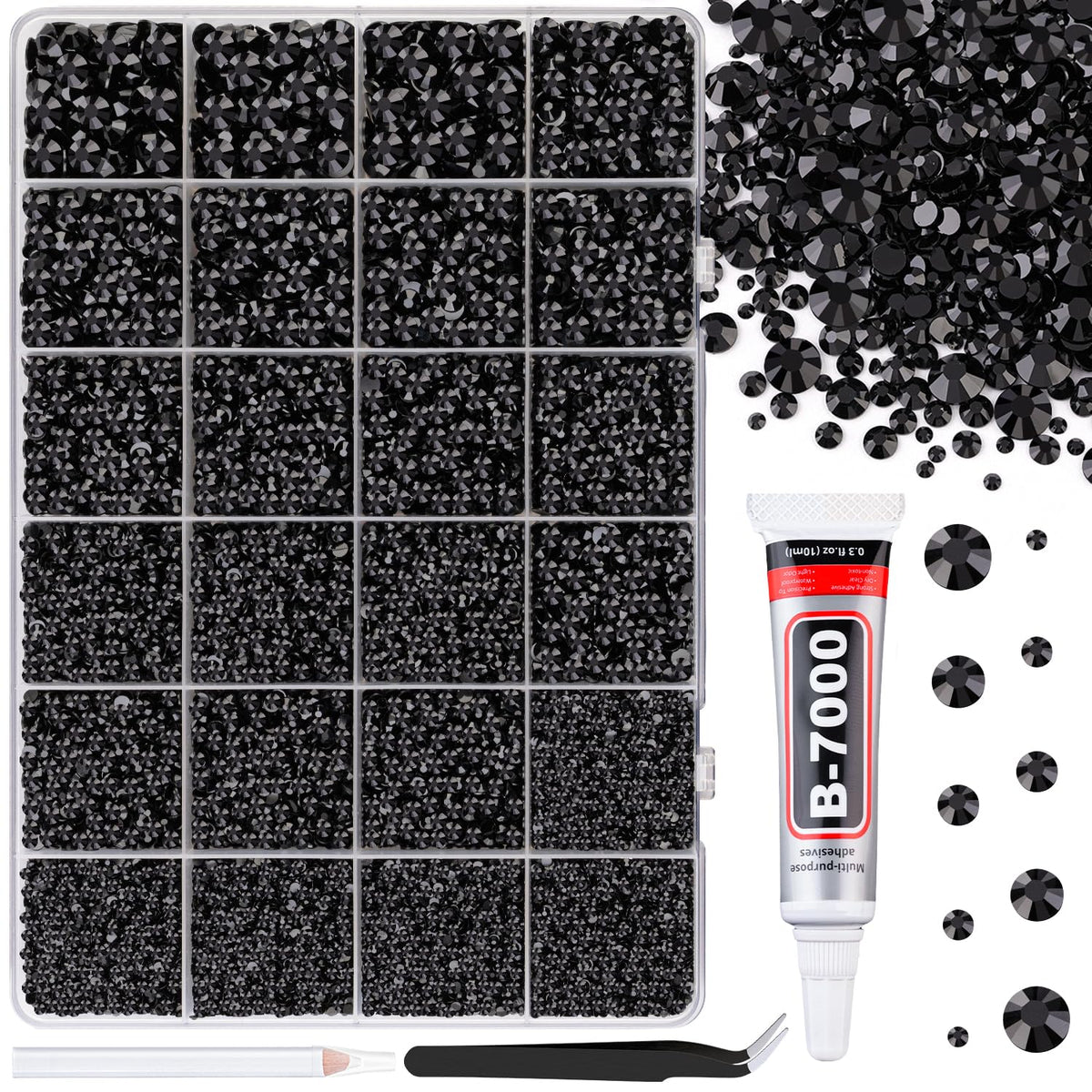 TINKRSTUFF resin rhinestones box-24-grid pack for craft embellishment
