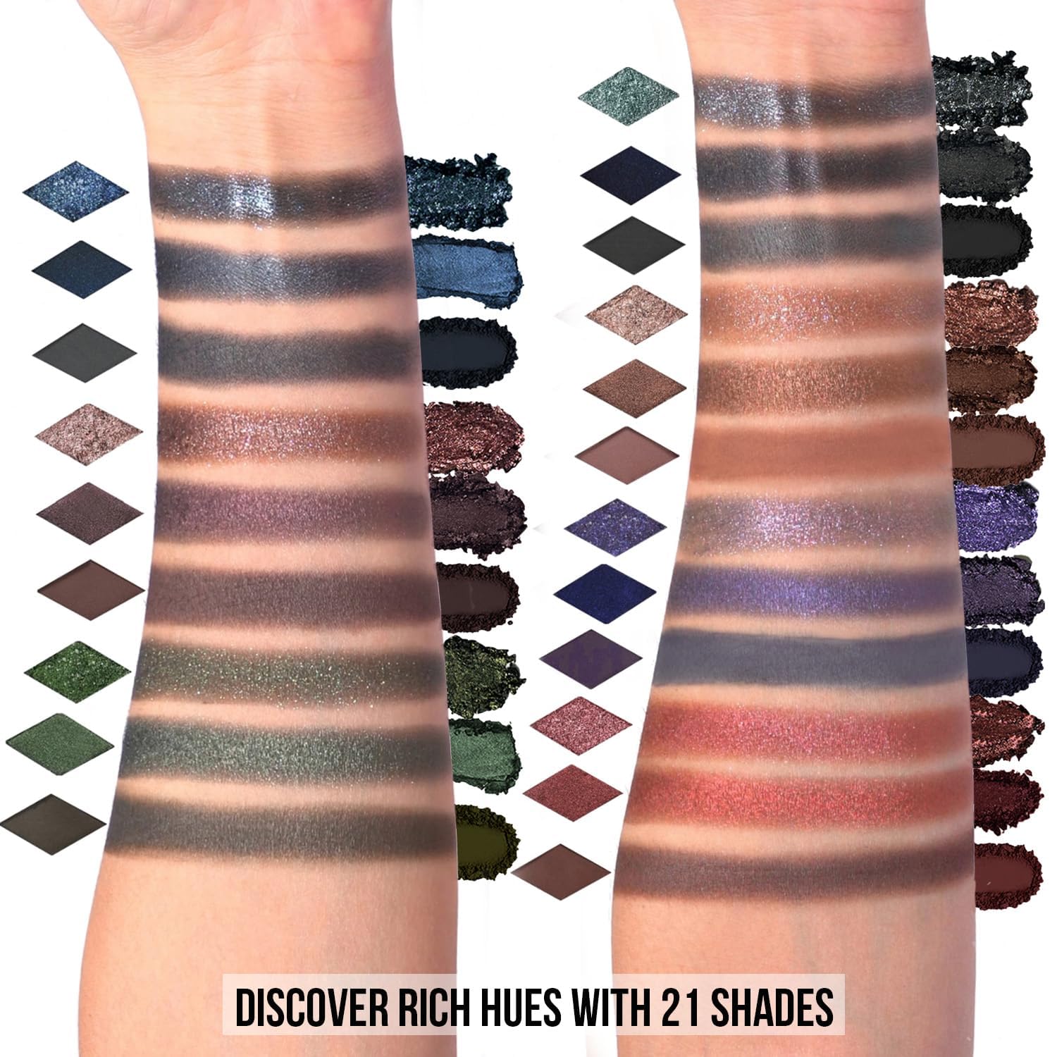 Tintark Black Smokey eyeshadow close-up pan with rich pigment.