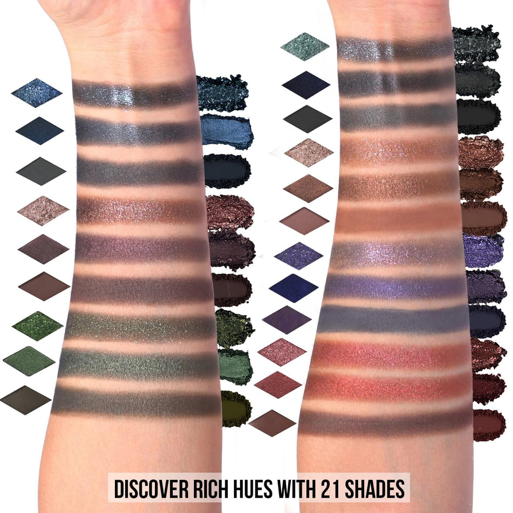 Tintark Black Smokey eyeshadow close-up pan with rich pigment.