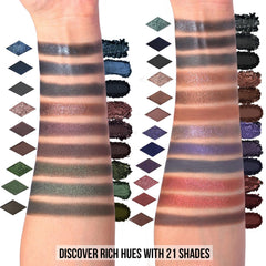 Tintark Black Smokey eyeshadow close-up pan with rich pigment.
