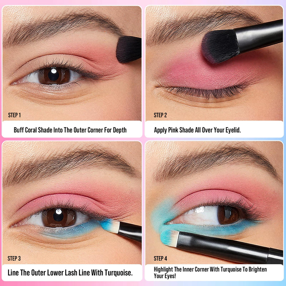 Tintark eyeshadow palette swatched showing bold, vibrant pigments.