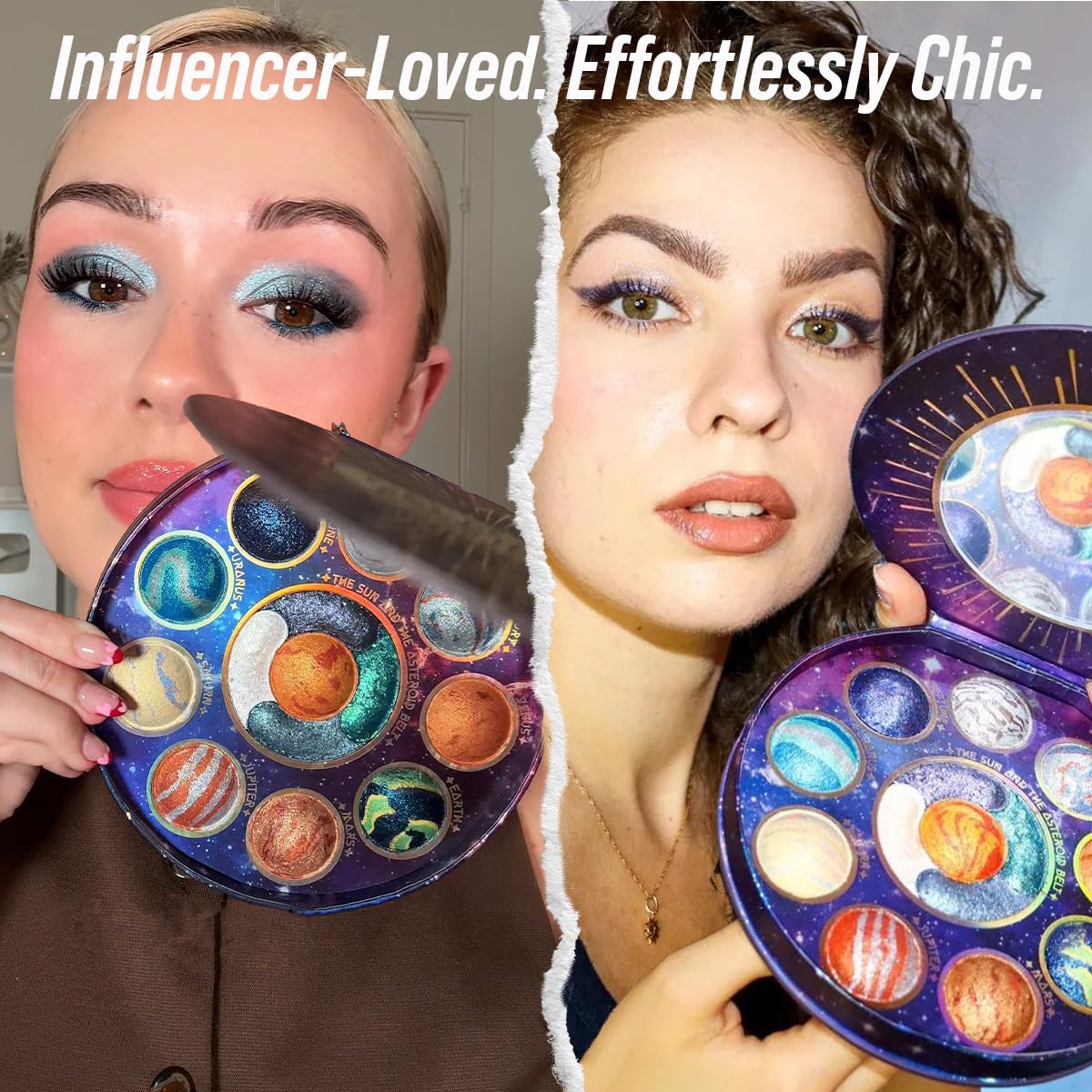 Tintark Galactic Assemble Neptune shadow swatch emphasizes icy blue shimmer payoff.