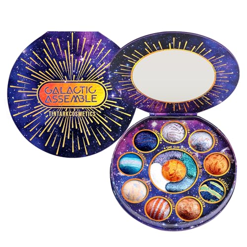 Tintark Galactic Assemble palette front view shows 14 shades for versatile eye looks.
