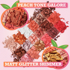 Tintark Peach Please metallic-shimmer swatch demonstrates bold sparkle on the lid for statement evenings.