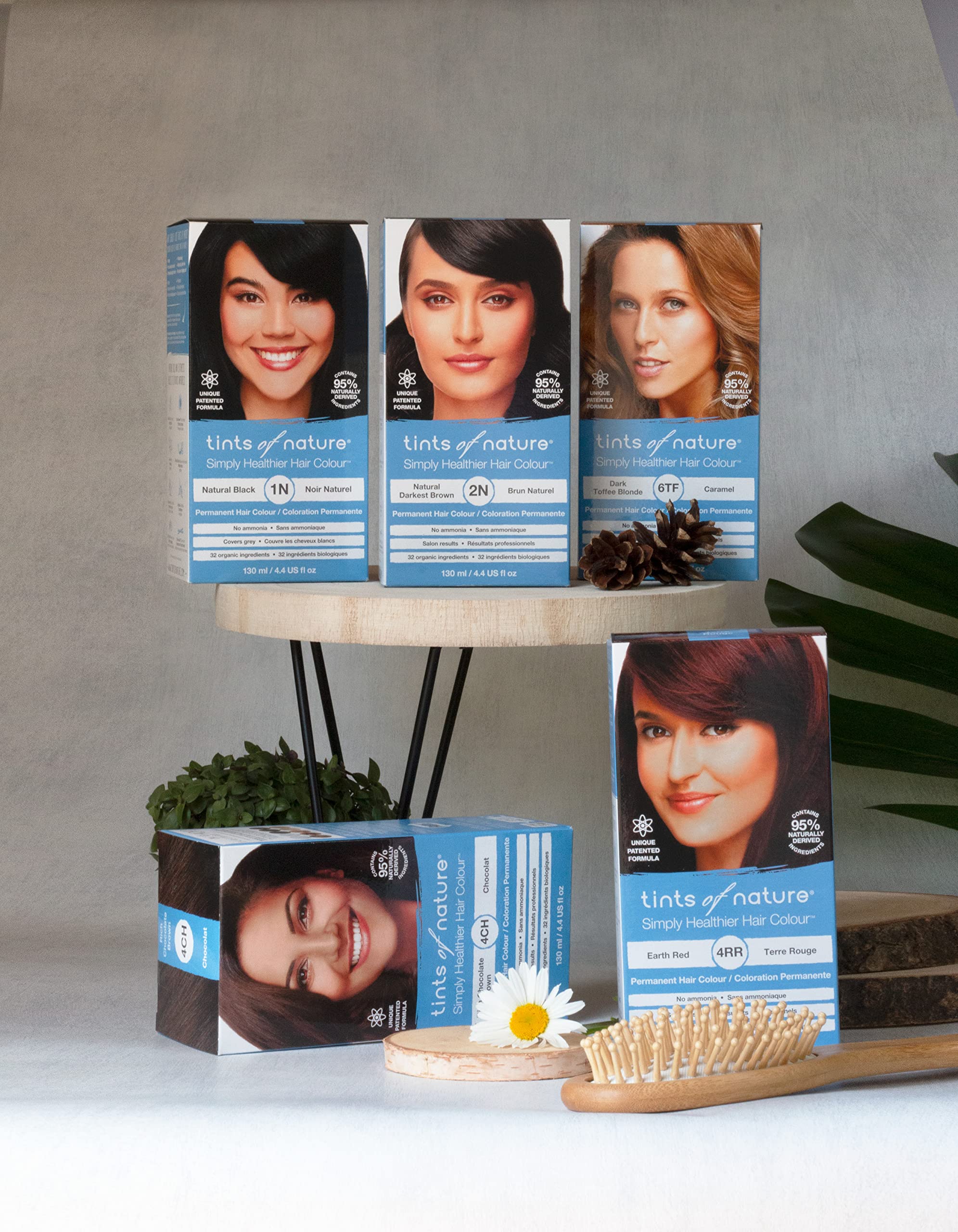 Tints of Nature 3N ammonia-free formula highlights gentler hairdressing experience.