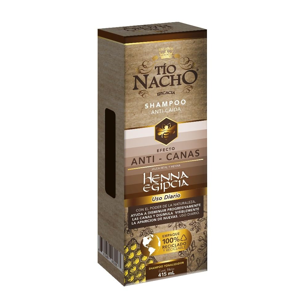 Tio Nacho henna Egyptian component visual hints at natural color-tinting for gray blending.