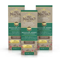 Tio Nacho Mexican Herbs Shampoo bottle pour promotes hair strength and vitality
