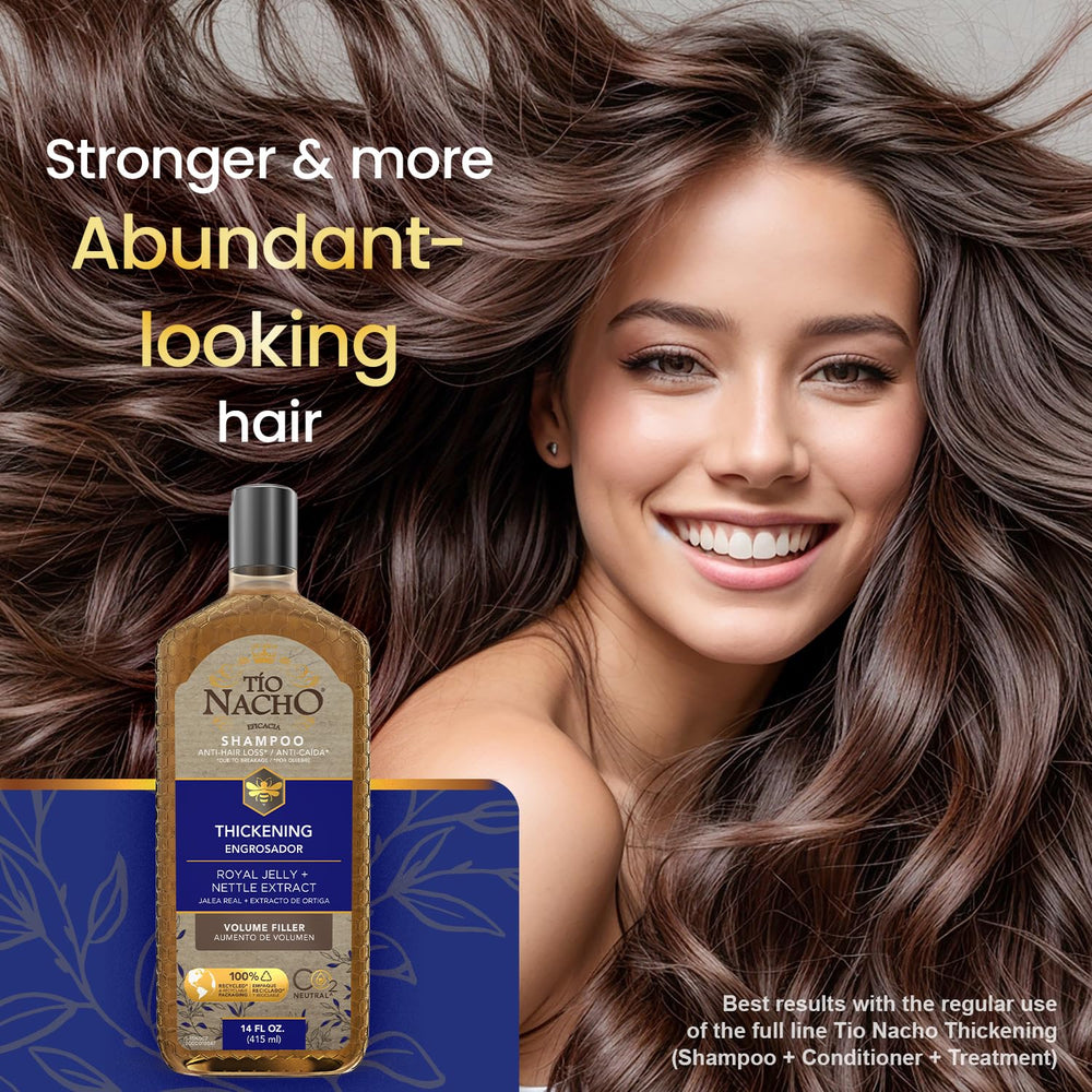 Tio Nacho Royal Jelly and Nettle blend label signals paraben-free scalp care.