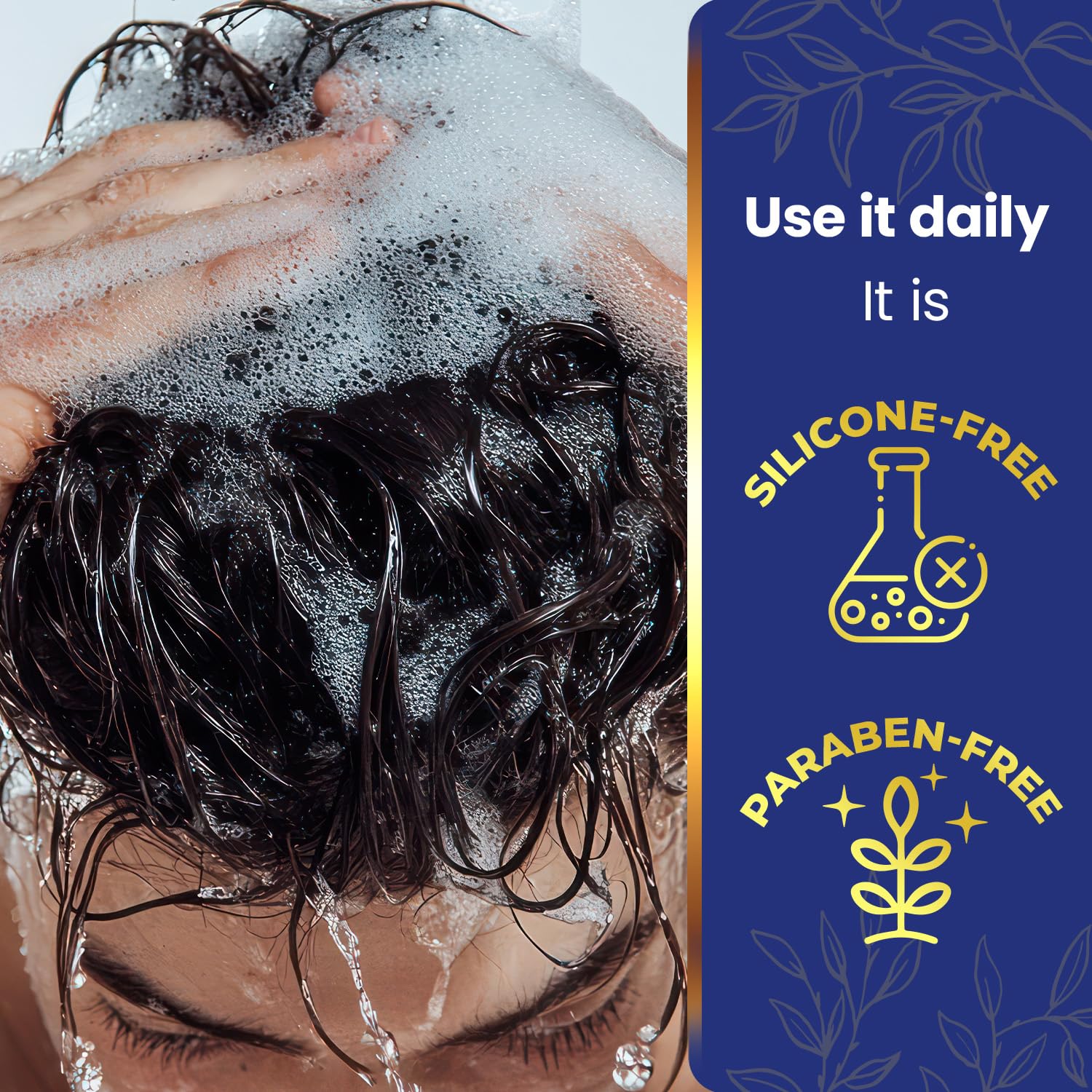 Tio Nacho shampoo lather in hand conveys cleansing and smoothing action.