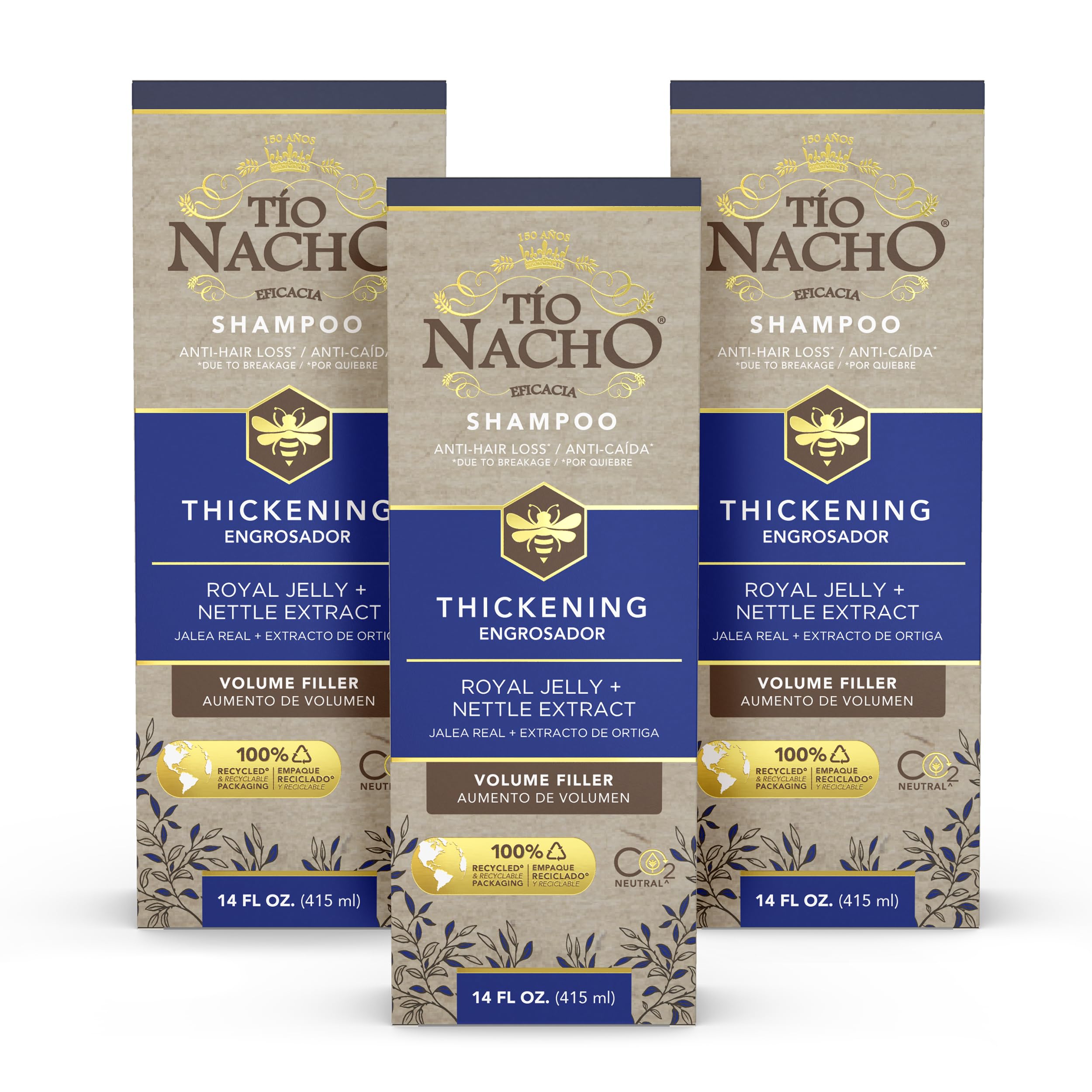Tio Nacho thickening shampoo bottle pour shows potential for volumizing hair.