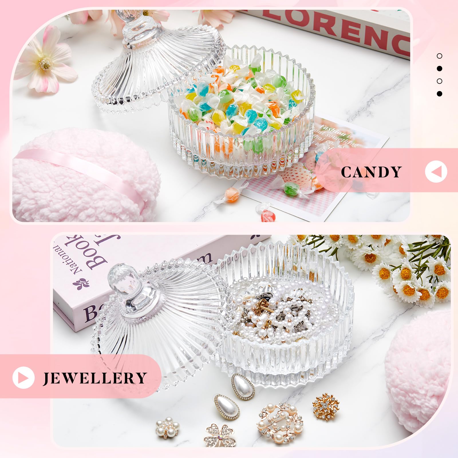 Tioncy clear classic powder container showcases contents and keeps powders tidy