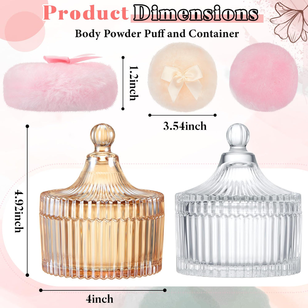 Tioncy clear glass dusting powder jar shows contents clearly handy for refills