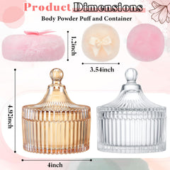 Tioncy clear glass dusting powder jar shows contents clearly handy for refills