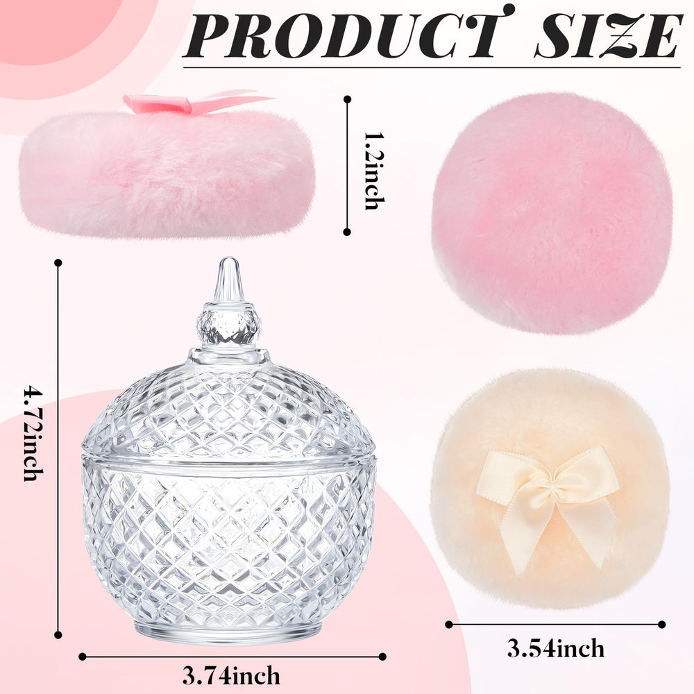 Tioncy crystal container clear view highlighting elegant powder storage.