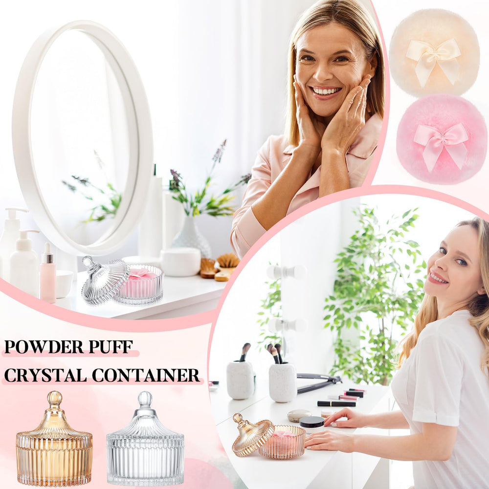 Tioncy double-pack powder puffs and jars for daily replacements
