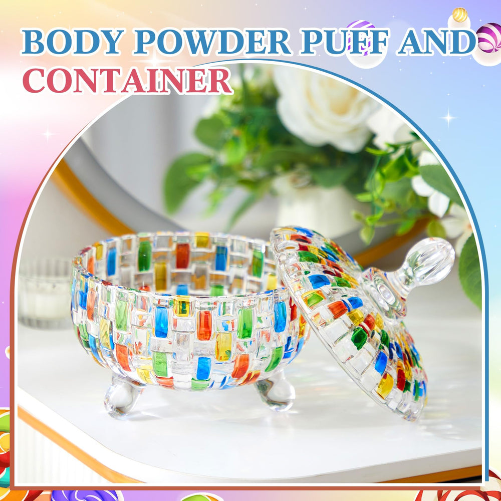 Tioncy glass crystal container close view highlights elegant storage for powders and small accessories.