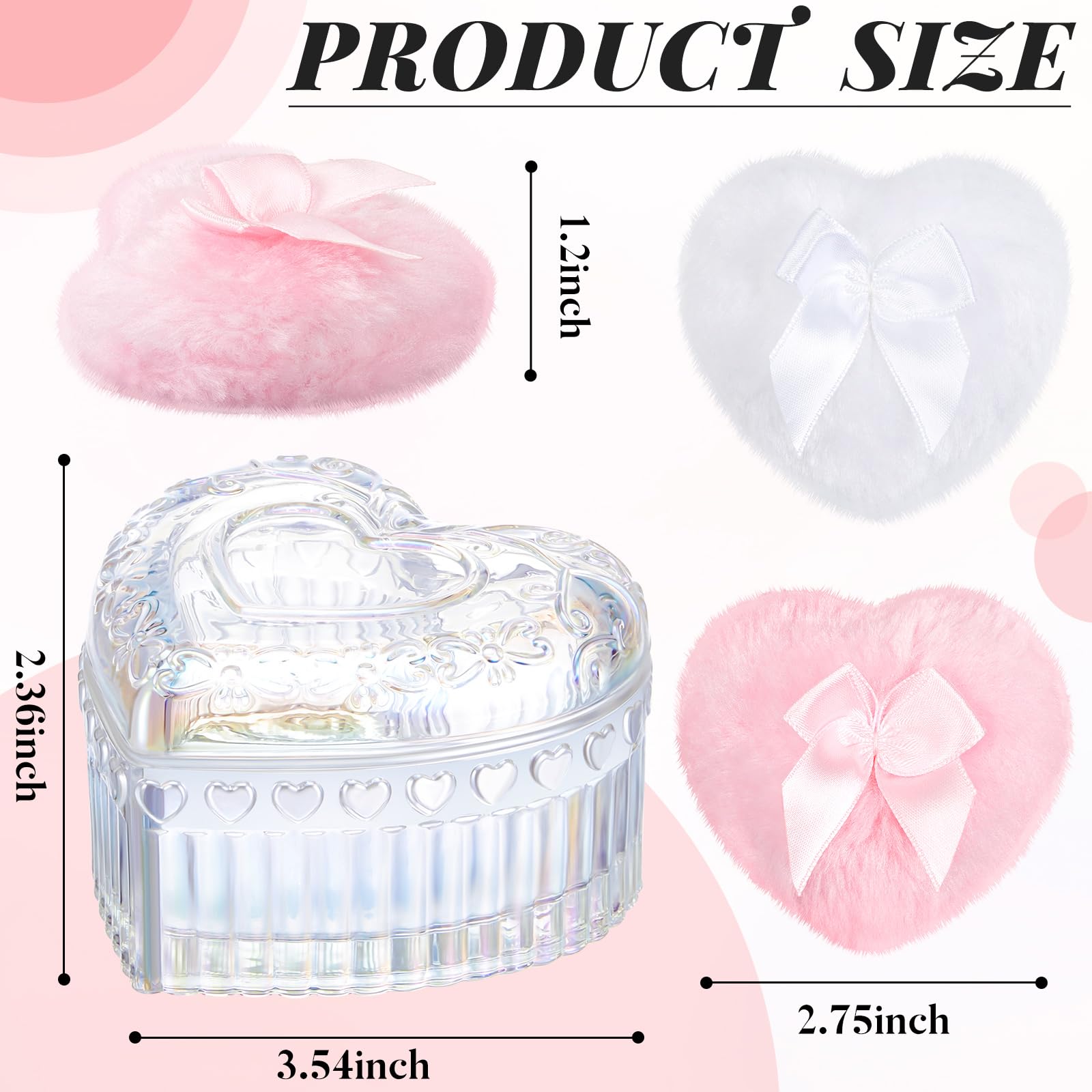 tioncy soft velour puff with bow detail gentle on skin