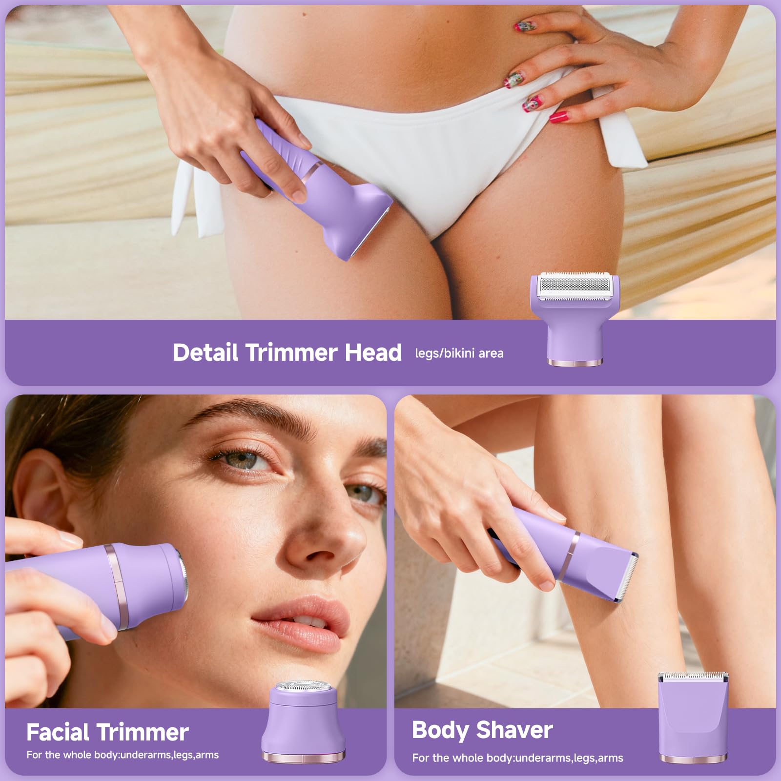 Tiovara bikini trimmer rotary head supports delicate bikini line detailing