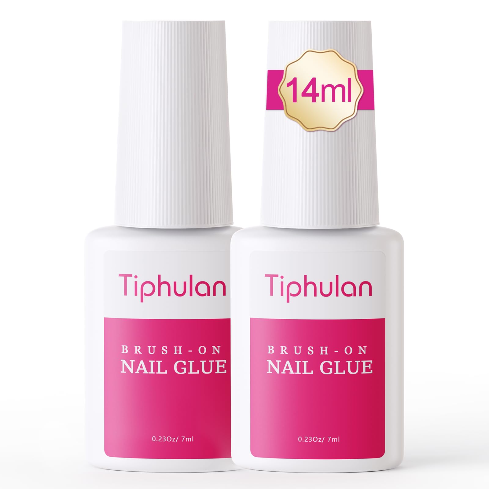 TIPHULAN nail glue with built-in brush for precise, mess-free application