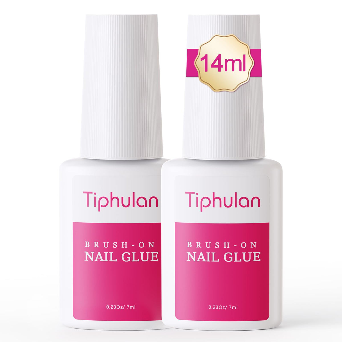 TIPHULAN nail glue with built-in brush for precise, mess-free application
