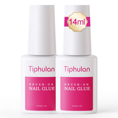 TIPHULAN nail glue with built-in brush for precise, mess-free application