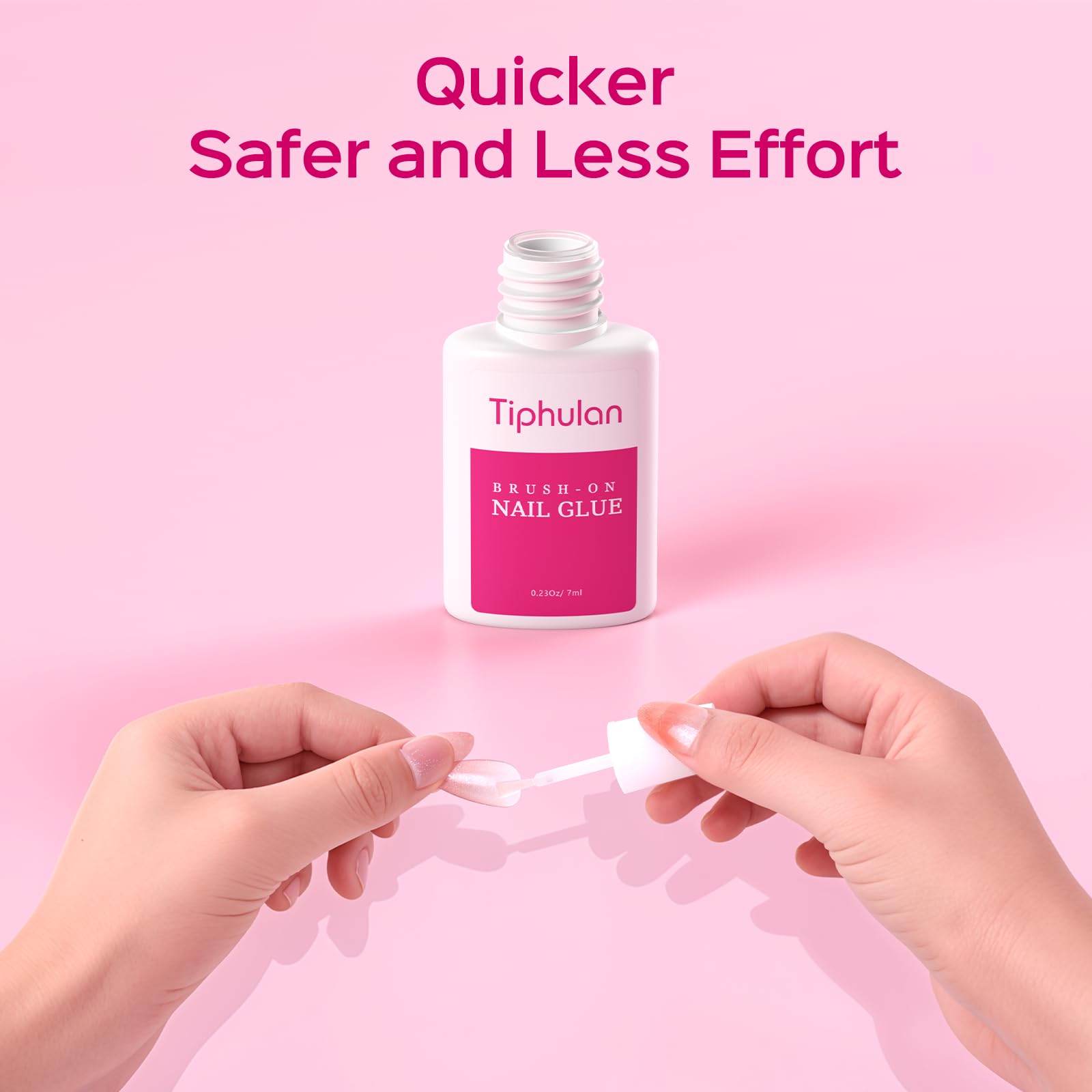 TIPHULAN two-bottle nail glue kit ready for long-lasting nails