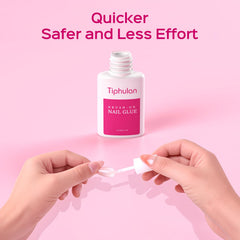 TIPHULAN press-on nails with glue test displaying strong adhesion and long wear.