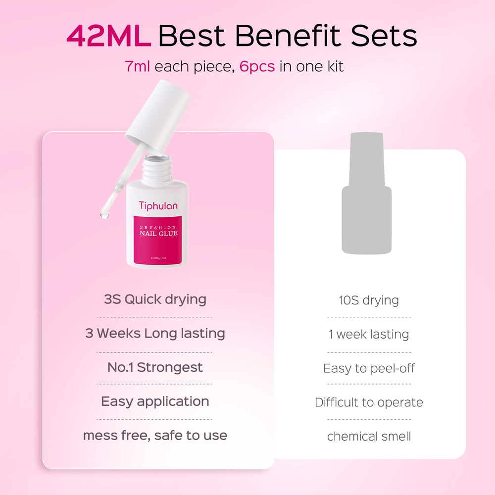TIPHULAN salon-use nail glue demonstrates professional application