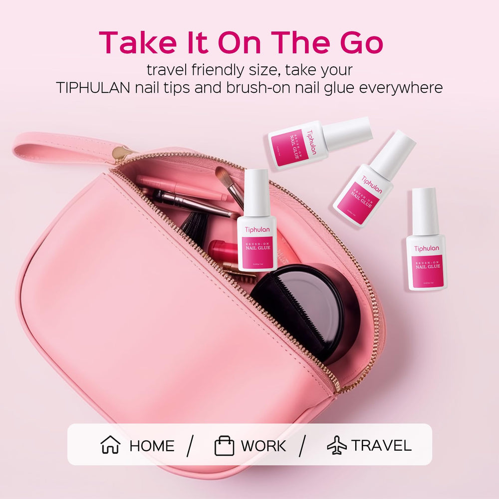 TIPHULAN travel-friendly nail glue packaging fits in a bag
