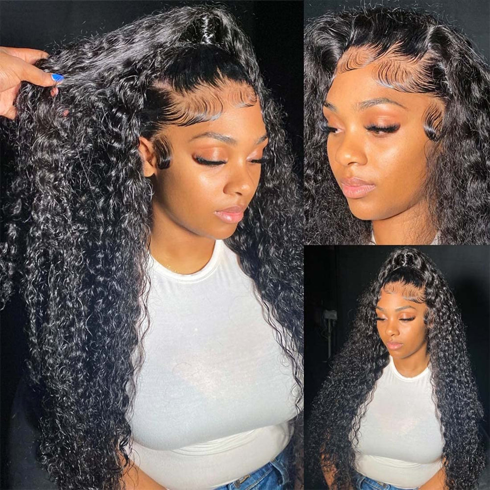 Tipiuli deep wave lace front wig 13x4 back view showing full coverage