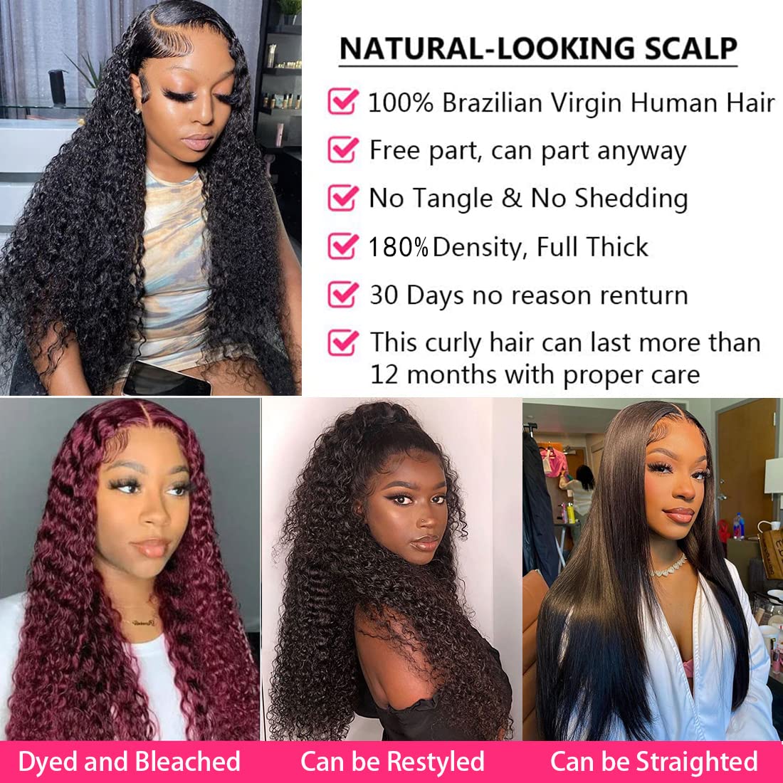 Tipiuli Tipiuli deep wave lace front wig 13x4 closeup shows natural texture