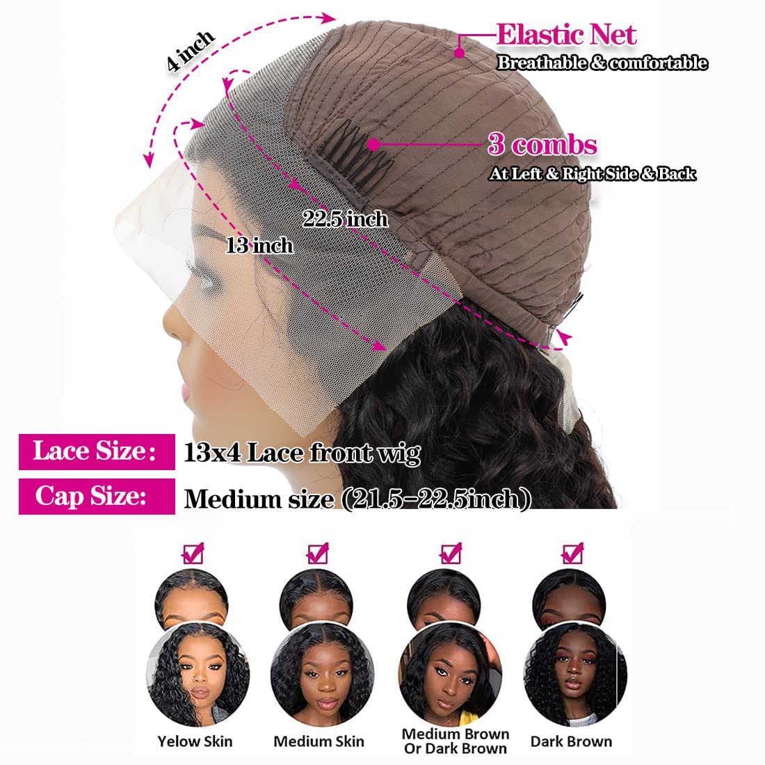 Tipiuli deep wave wig 13x4 density 180% for natural fullness