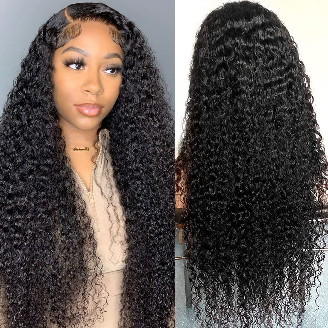 Tipiuli deep wave lace front wig 13x4 side part for seamless scalp blend
