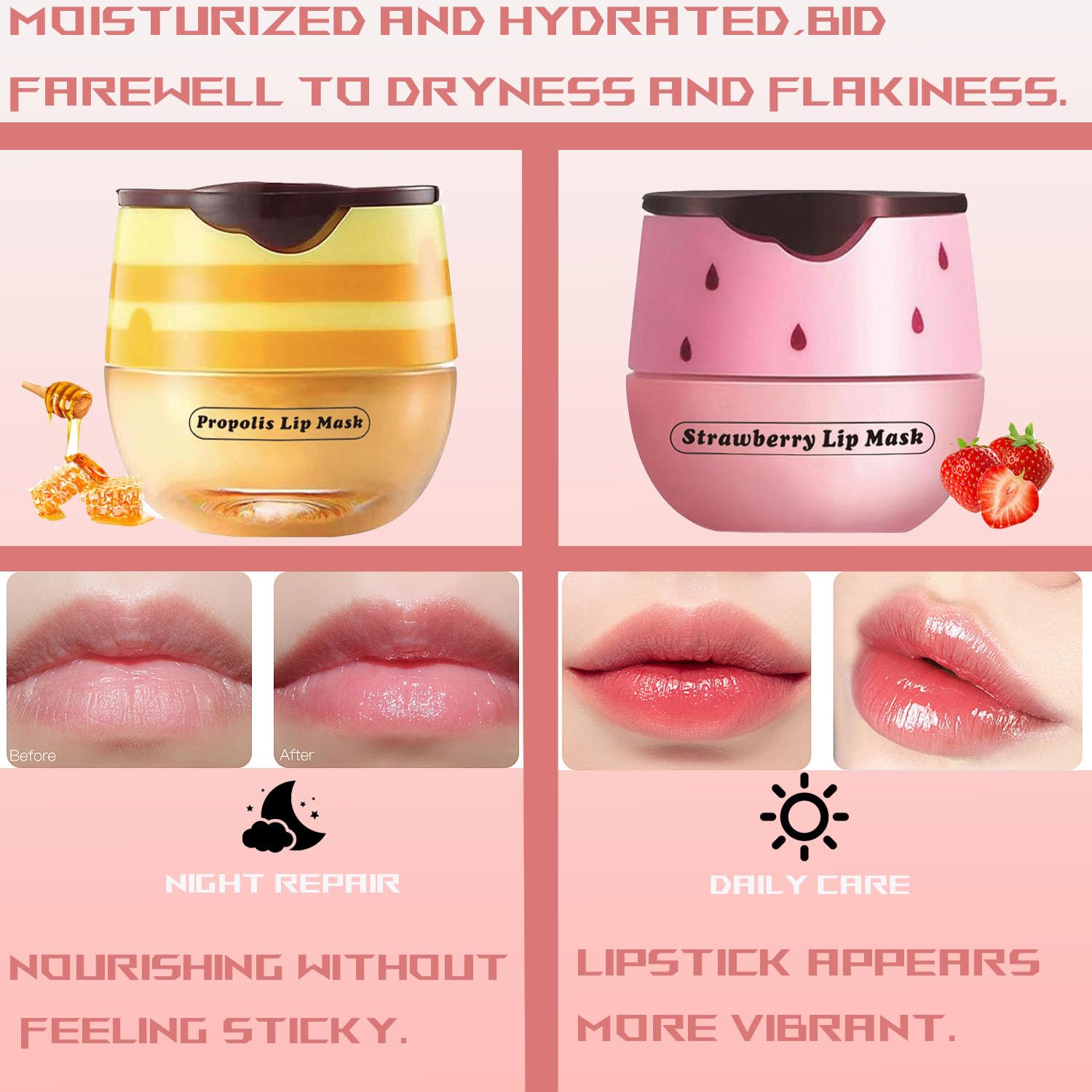 TIRDET Bee Lip Balm Honey Pot application demonstrates precise, mess-free daily moisture.