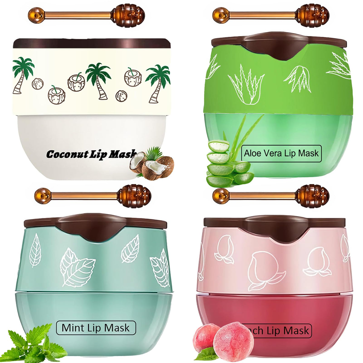TIRDET bee lip balm honey pot front view for portable moisturization.