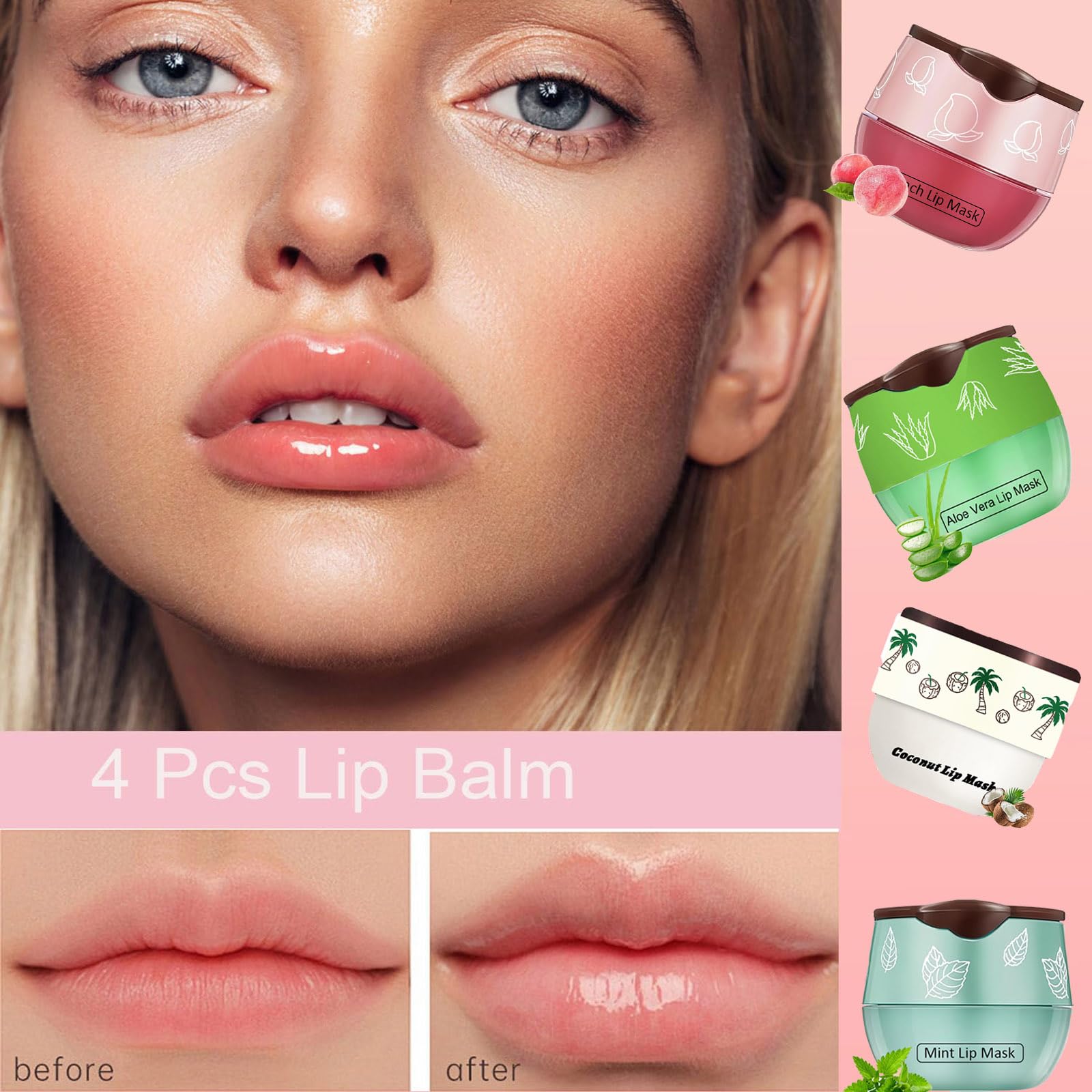 TIRDET fruity-flavored lip mask jar highlights vibrant scent and nourishment.