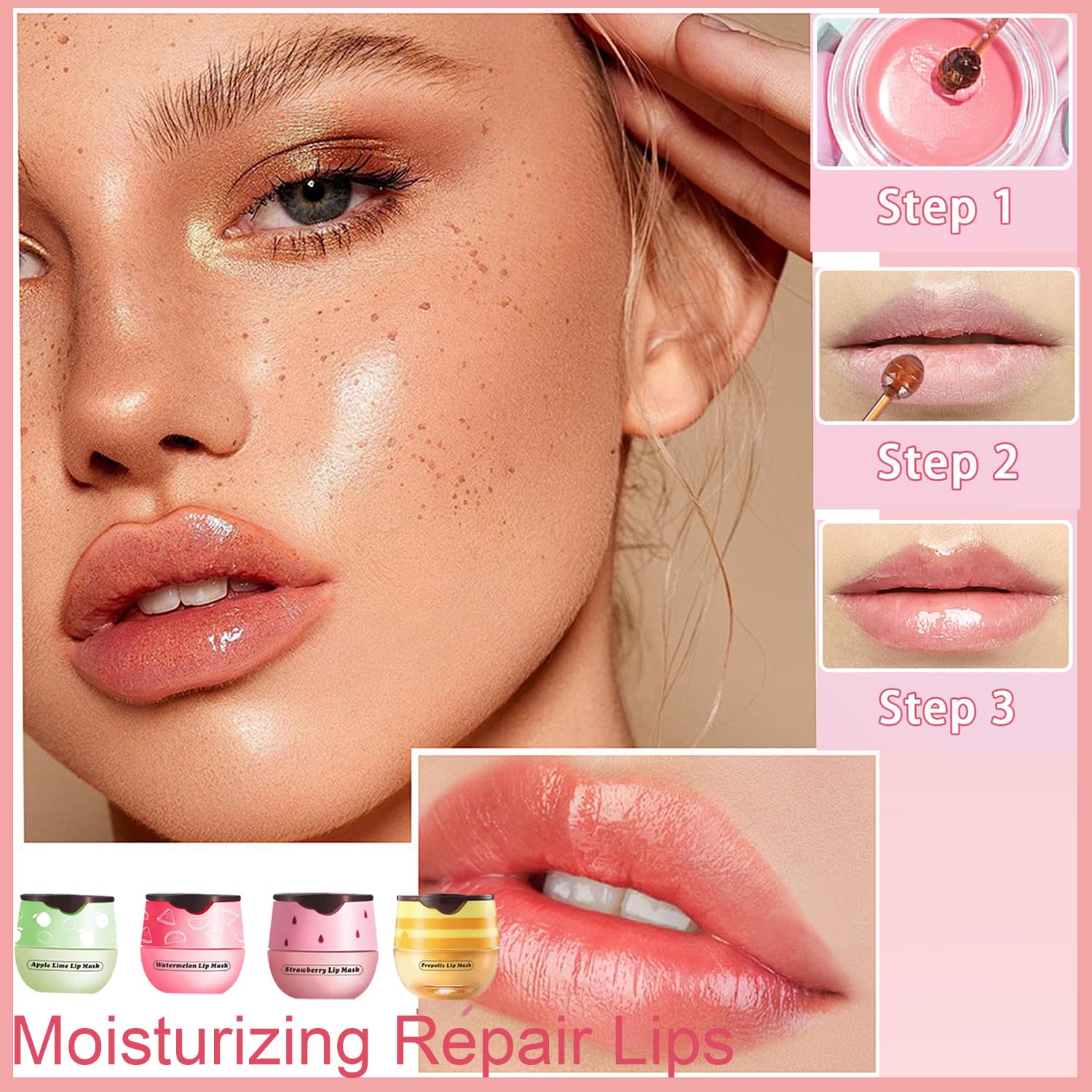 TIRDET natural ingredients include propolis and fruit extracts for nourishing lip care.