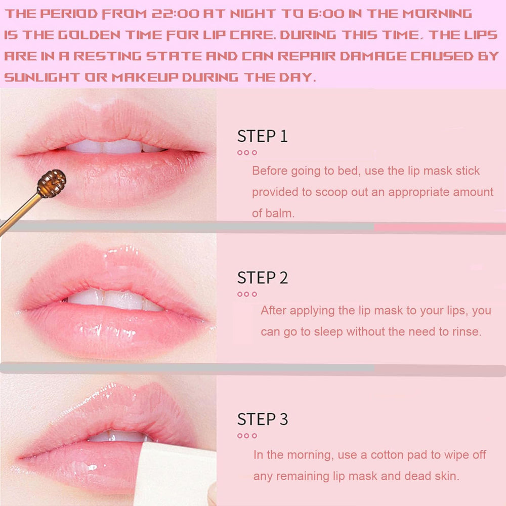 TIRDET sleeping lip mask swatch illustrating overnight lip repair potential.