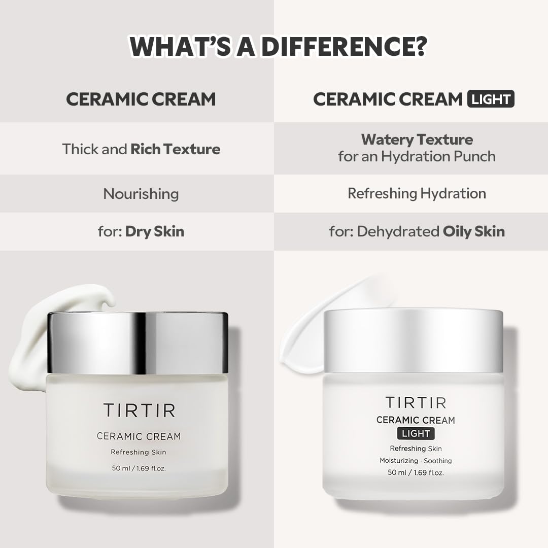 TIRTIR Ceramic Cream Light on skin achieving glass-skin look during daytime use