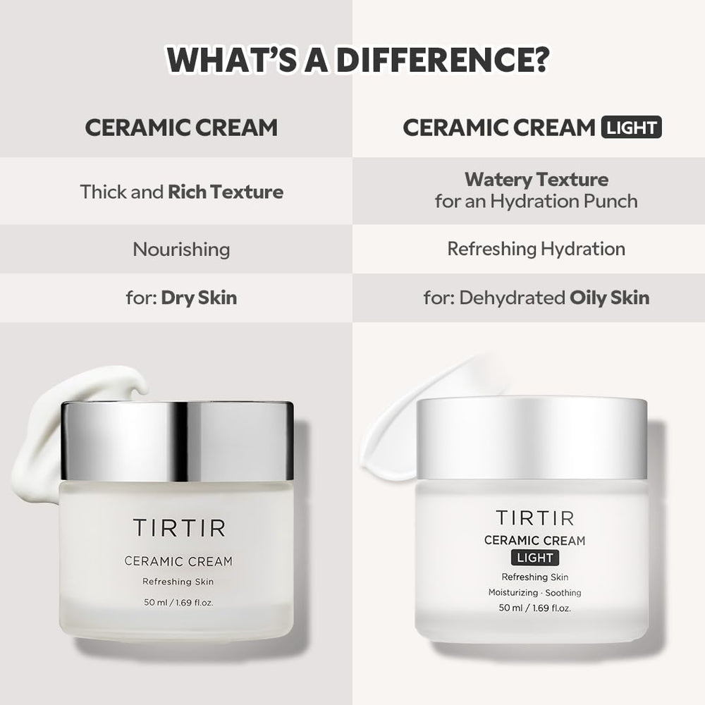 TIRTIR Ceramic Cream Light on skin achieving glass-skin look during daytime use