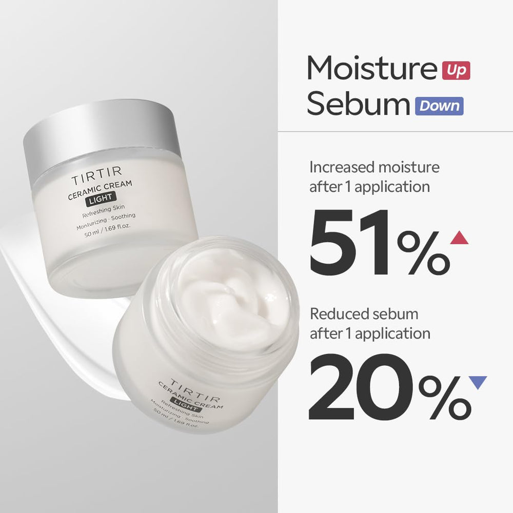 TIRTIR Ceramic Cream Light ingredients highlight olive oil and macadamia for barrier support