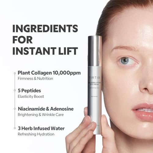 TIRTIR Collagen Lifting Eye Cream bottle displayed elegantly.