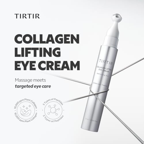The creamy texture of TIRTIR Collagen Lifting Eye Cream shown on skin.