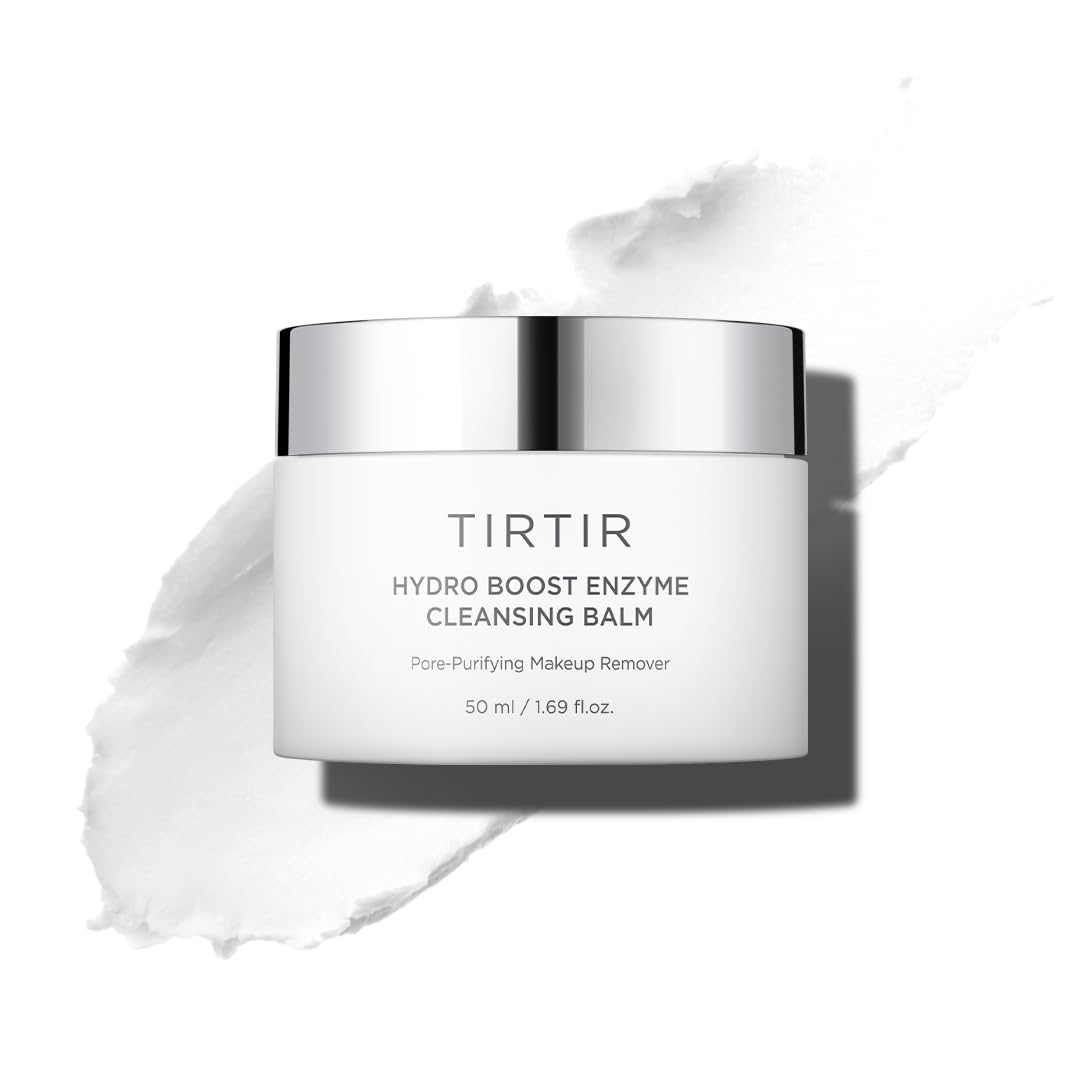 TIRTIR Hydro Boost Enzyme Cleansing Balm jar showing creamy texture for makeup melt-off