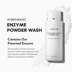TIRTIR Hydro Boost Enzyme Cleansing Powder dispenser pour creates soothing creamy foam.
