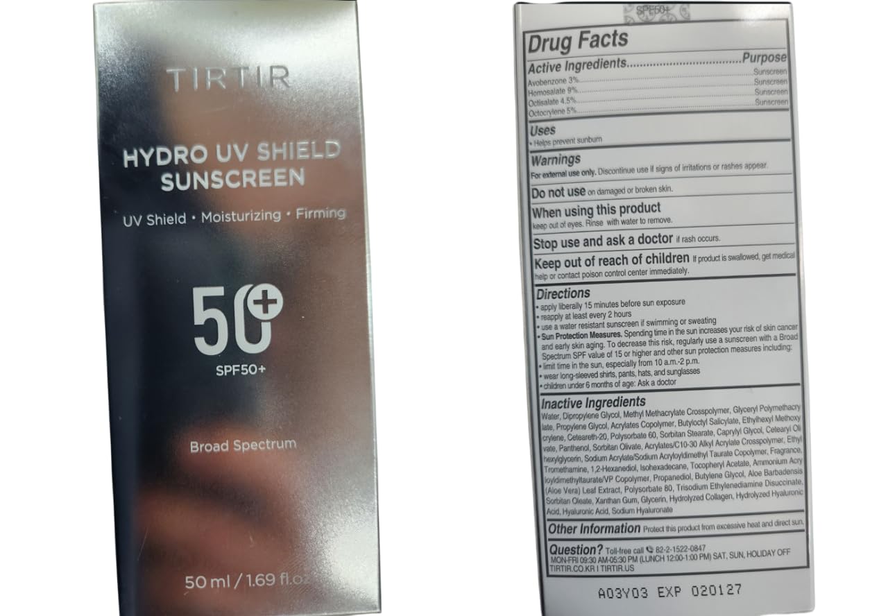 TIRTIR Hydro UV Shield Korean formulation for skincare enthusiasts.