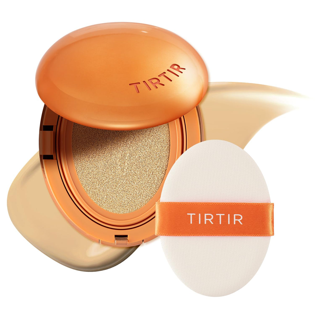 TIRTIR Mask Fit AI Filter Cushion bottle closeup shows seamless base makeup for daily wear