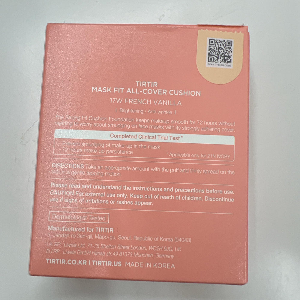 TIRTIR Mask Fit All Cover Pink Cushion 72 hours wear image hints long-wear.