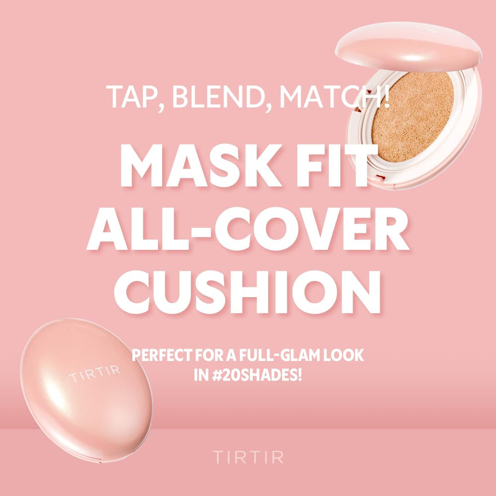 TIRTIR Mask Fit All Cover Pink Cushion application demonstrates even coverage.